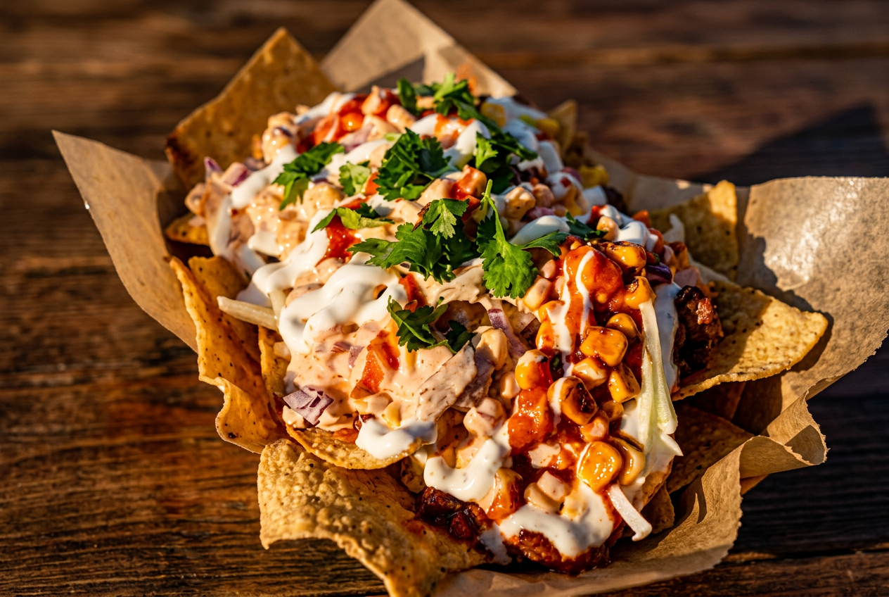 Rio Grande Nachos, fully dressed